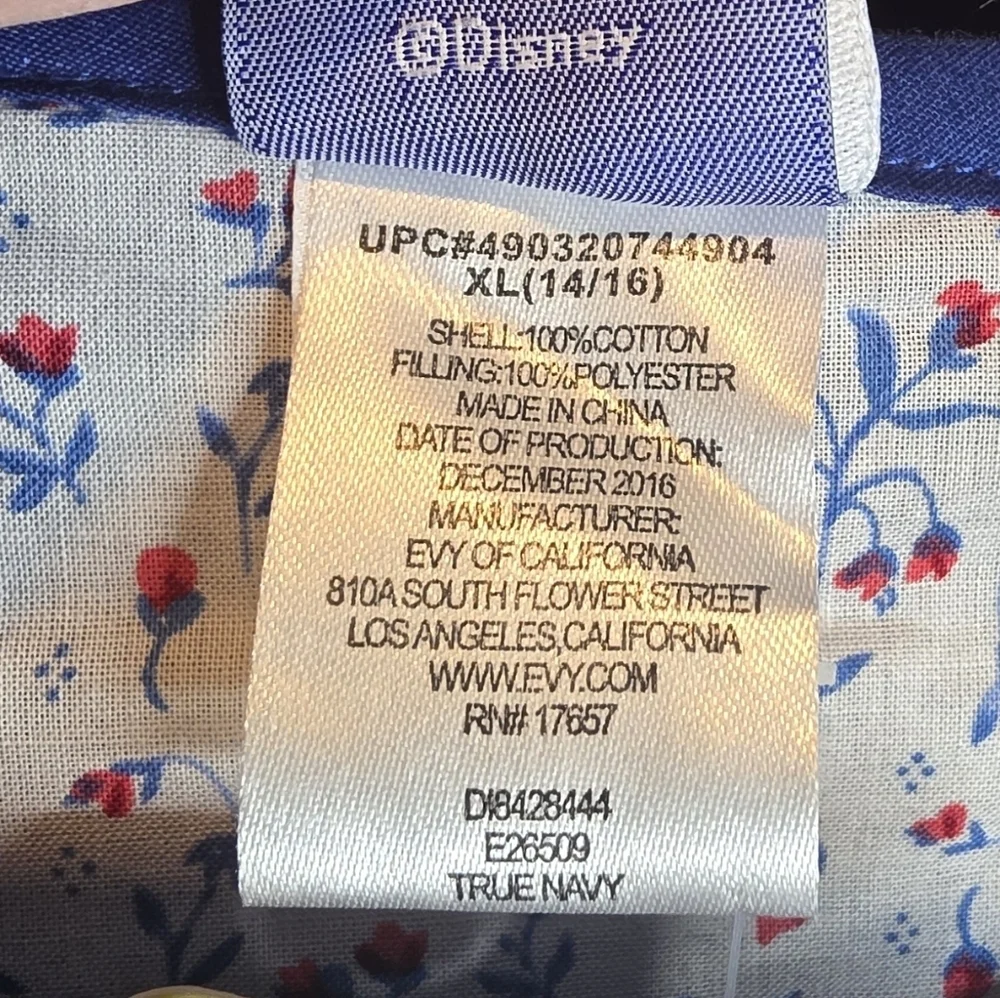 537. Disney Girls Beauty and the Beast Belle Floral Quilted Jacket